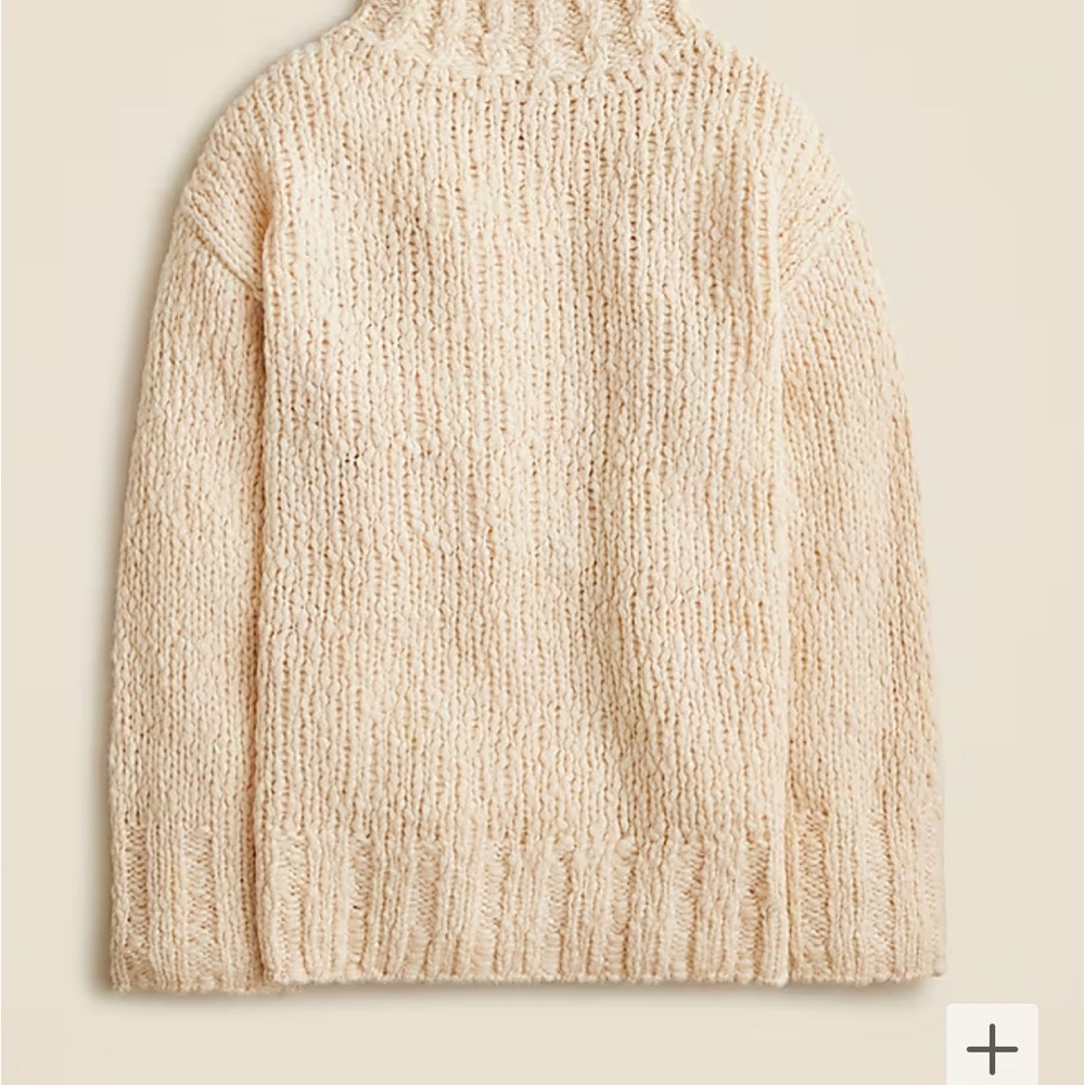 J Crew Texture Yarn Mock Neck Sweater Cream Size Small